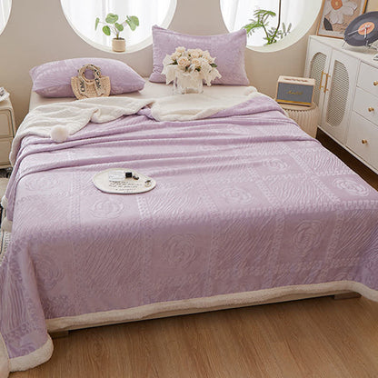 Warme Überwurfdecke mit Kamelienstruktur - Lila - 200cm x 230cm - image 18