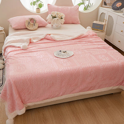 Warme Überwurfdecke mit Kamelienstruktur - Rosa - 200cm x 230cm - image 8