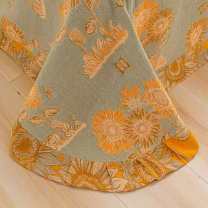 Wende-Bettwäscheset aus Baumwollgaze mit Sonnenblumenmotiv (4-teilig) - image 7