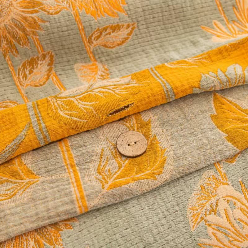 Wende-Bettwäscheset aus Baumwollgaze mit Sonnenblumenmotiv (4-teilig) - image 3