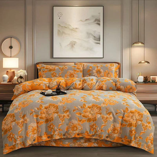 Bettwäscheset aus Baumwollgaze mit blühendem Blumenmuster (4-teilig) - 220cm x 240cm - image 0