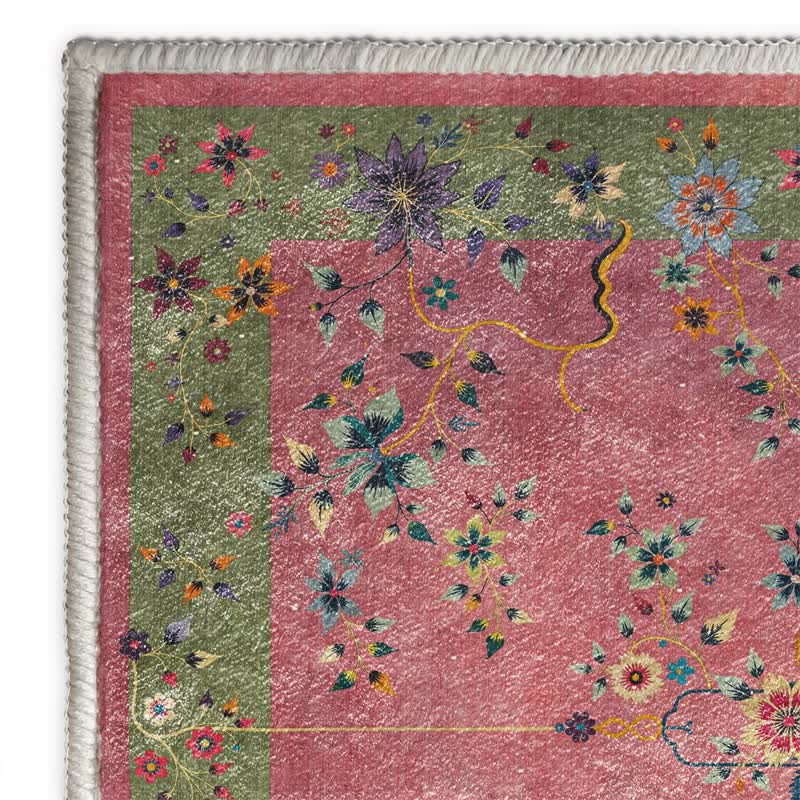 Rutschfester, weicher Teppich mit klassischen Blumen - image 4
