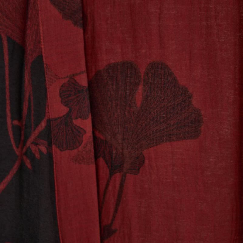 Großer Kimono-Bademantel aus Baumwolle mit Ginkgoblättern - image 18