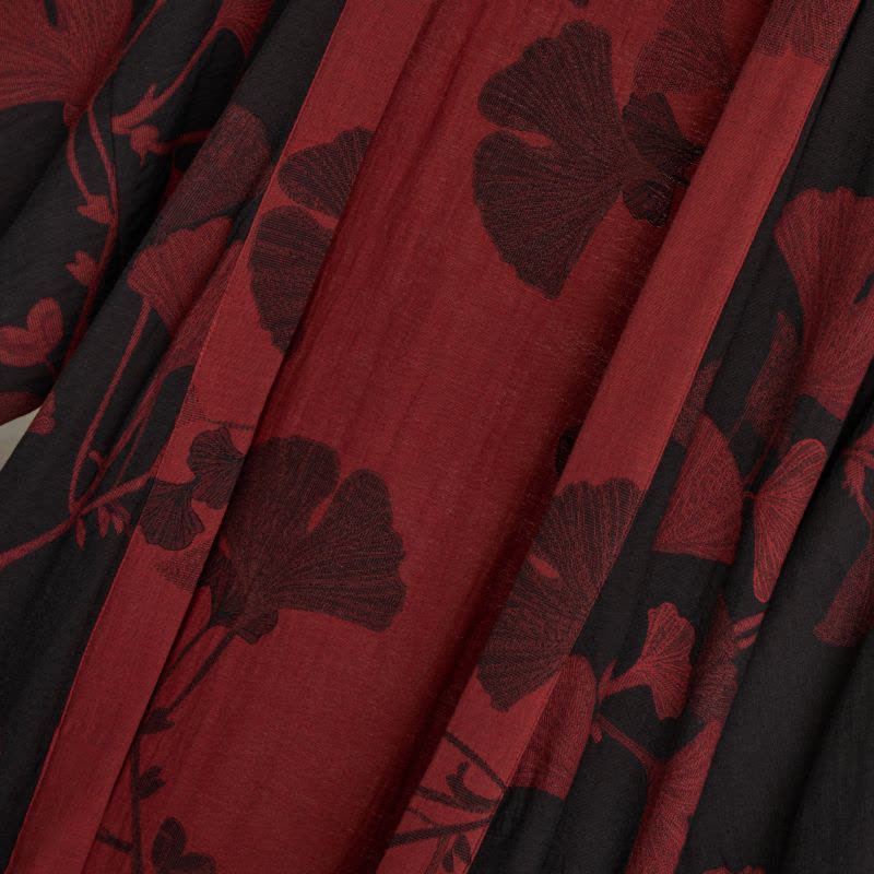 Großer Kimono-Bademantel aus Baumwolle mit Ginkgoblättern - image 19