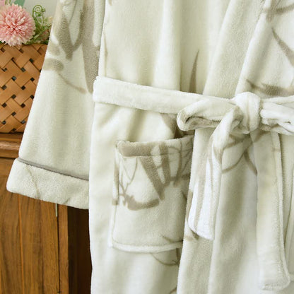 Unisex-Bademantel aus Fleece mit Bambusdruck - image 5