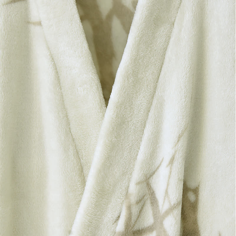 Unisex-Bademantel aus Fleece mit Bambusdruck - image 3