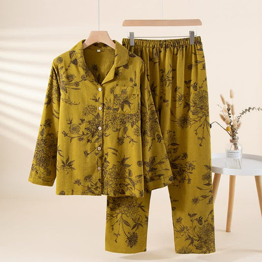 Loungewear-Set aus Baumwolle mit Blumenmuster im orientalischen Stil - XL - image 0