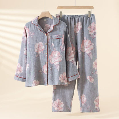 Loungewear-Set aus reiner Baumwolle mit rosa Blumenmuster - XXL - image 0