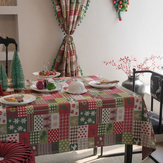 Patchwork-Tischdecke mit weihnachtlichem Druck - 140cm x 260cm - image 0