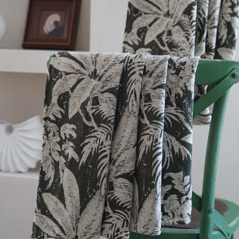 Jacquard-Vorhang mit tropischem Inselblattmuster - image 7
