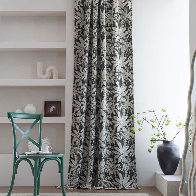 Jacquard-Vorhang mit tropischem Inselblattmuster - image 2