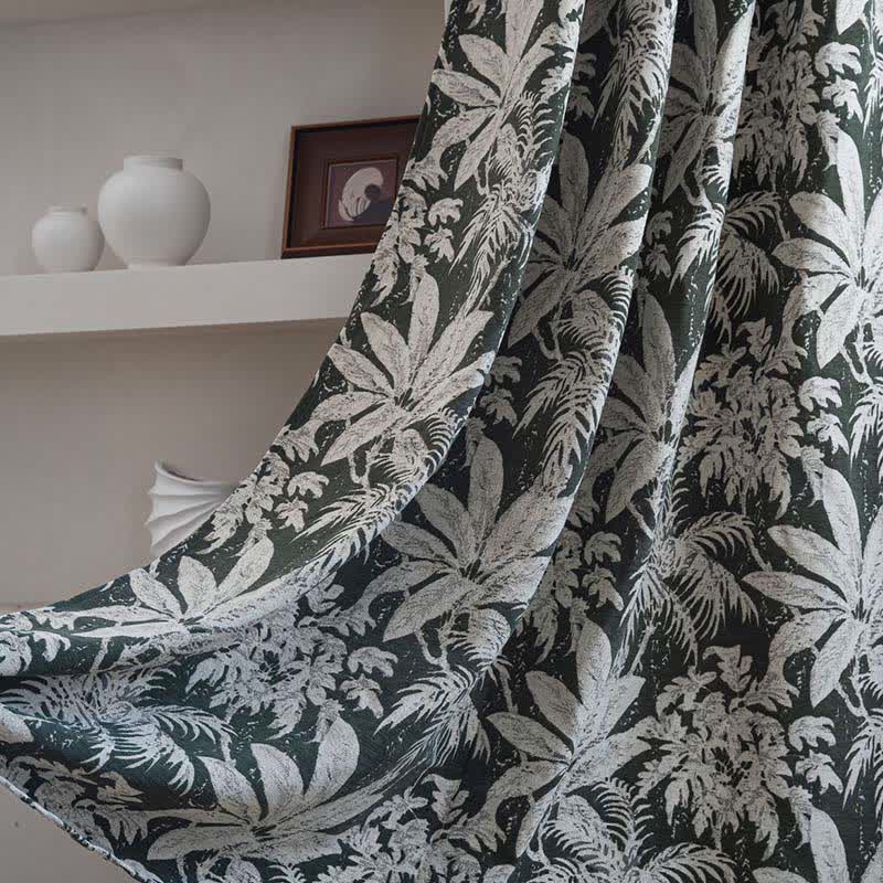 Jacquard-Vorhang mit tropischem Inselblattmuster - image 4