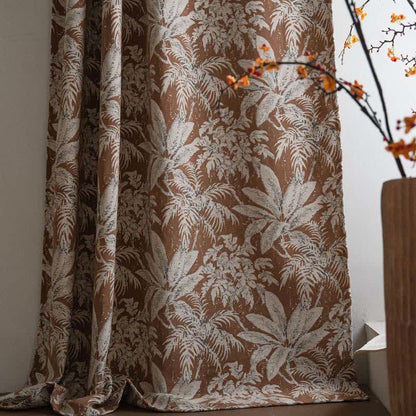 Jacquard-Vorhang mit tropischem Inselblattmuster - Stangentasche - Khaki - 140cm x 260cm - image 10