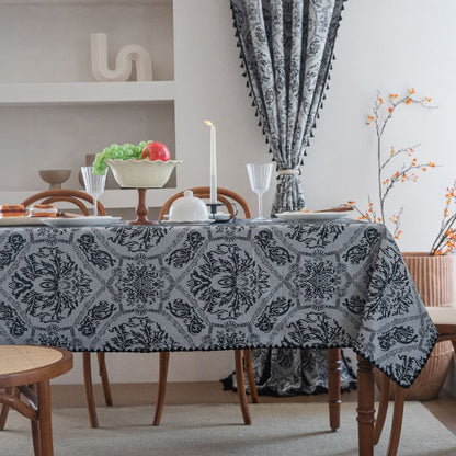 Jacquard-Tischdecke im Ethno-Stil mit Retro-Muster - Schwarz - 160cm x 160cm - image 12
