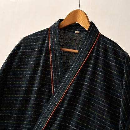 Karierte Kimono-Yukata-Robe aus Bio-Baumwolle - image 3
