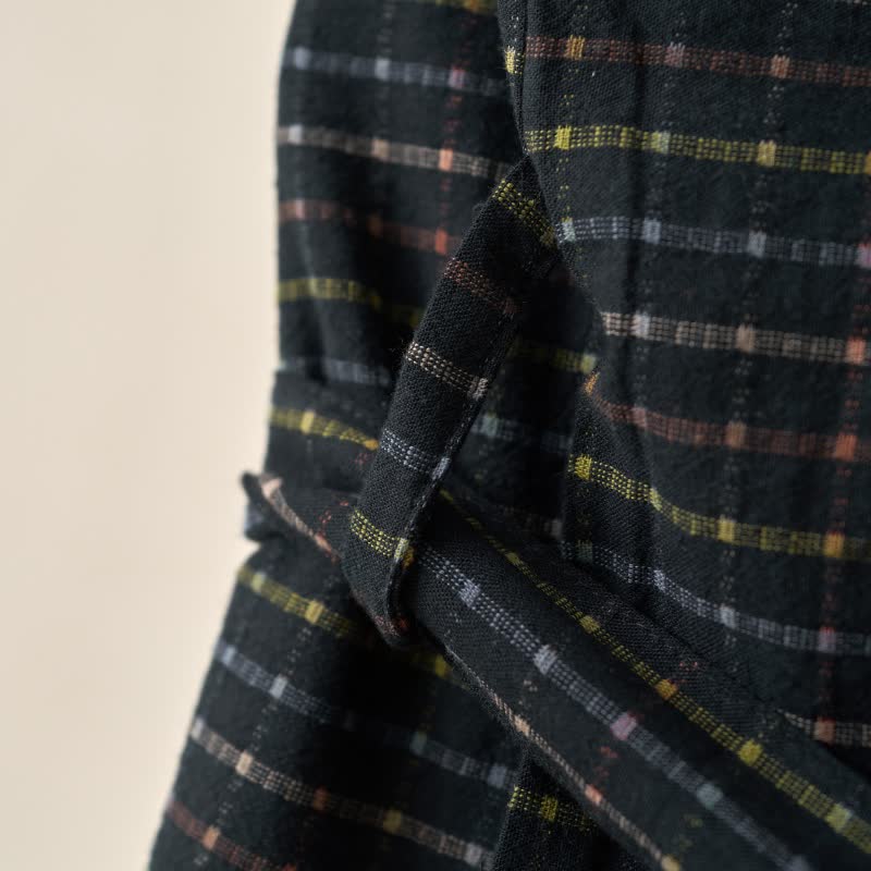 Karierte Kimono-Yukata-Robe aus Bio-Baumwolle - image 5