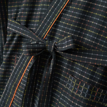 Karierte Kimono-Yukata-Robe aus Bio-Baumwolle - image 6