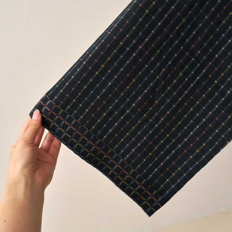 Karierte Kimono-Yukata-Robe aus Bio-Baumwolle - image 7