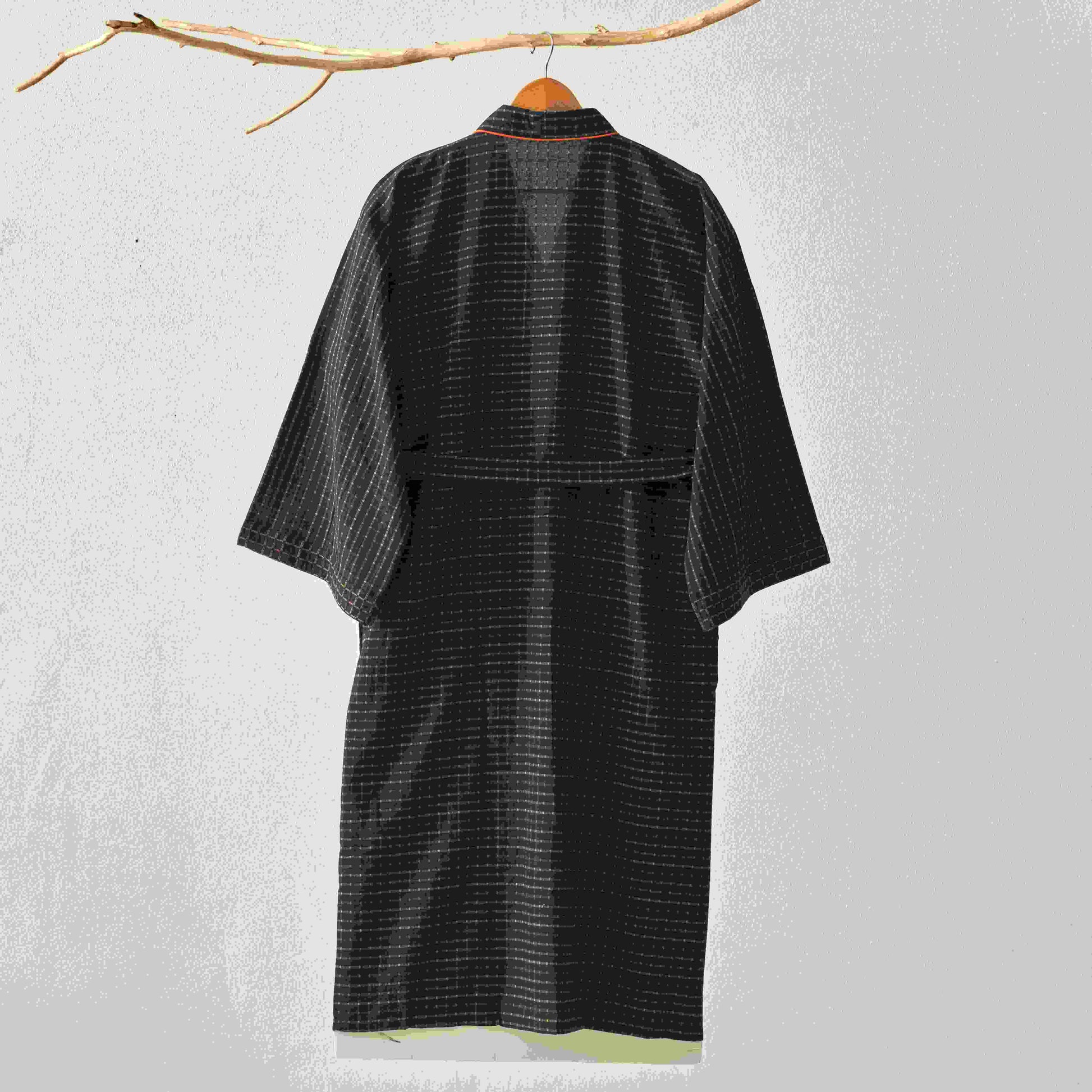 Karierte Kimono-Yukata-Robe aus Bio-Baumwolle - image 2