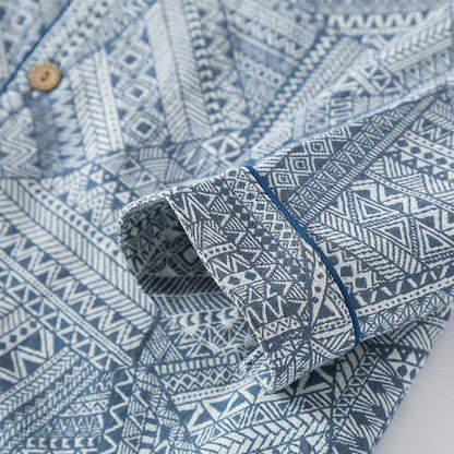 Loungewear-Set aus Baumwollgaze mit geometrischem Muster - image 6