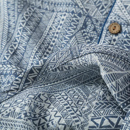 Loungewear-Set aus Baumwollgaze mit geometrischem Muster - image 7
