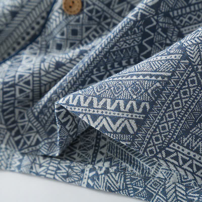 Loungewear-Set aus Baumwollgaze mit geometrischem Muster - image 9