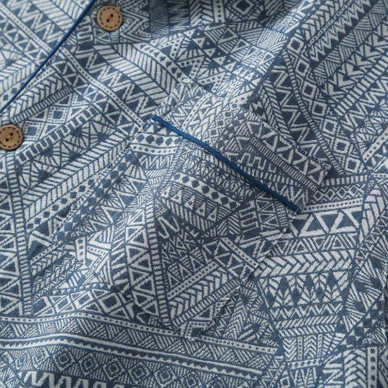 Loungewear-Set aus Baumwollgaze mit geometrischem Muster - image 8