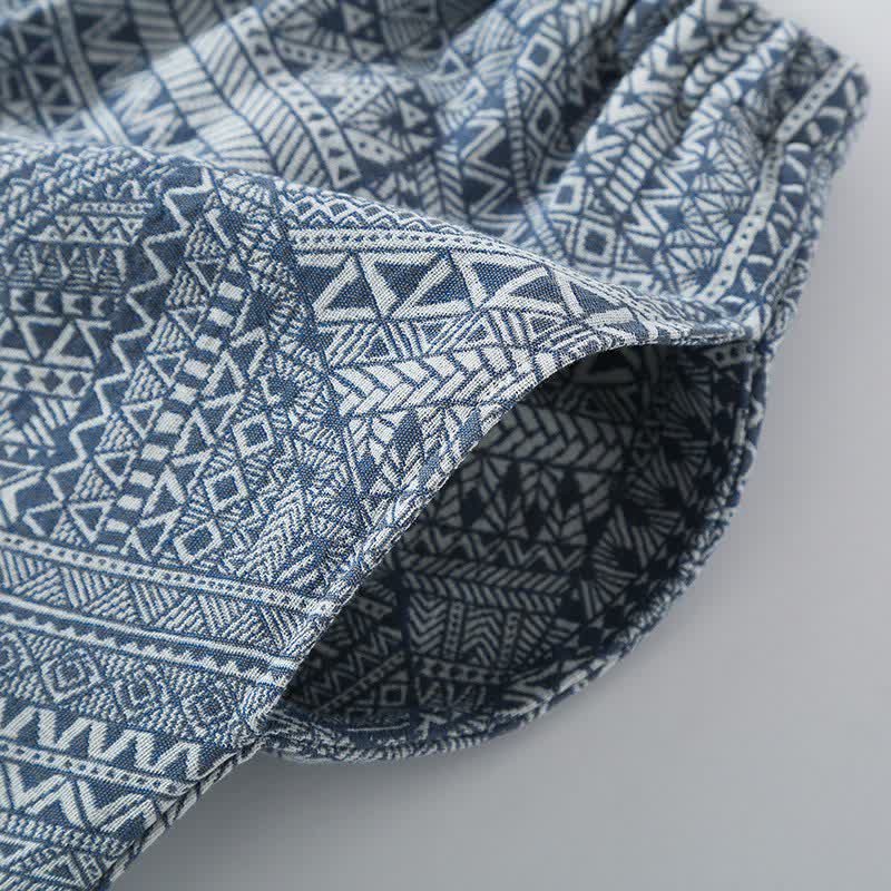 Loungewear-Set aus Baumwollgaze mit geometrischem Muster - image 13