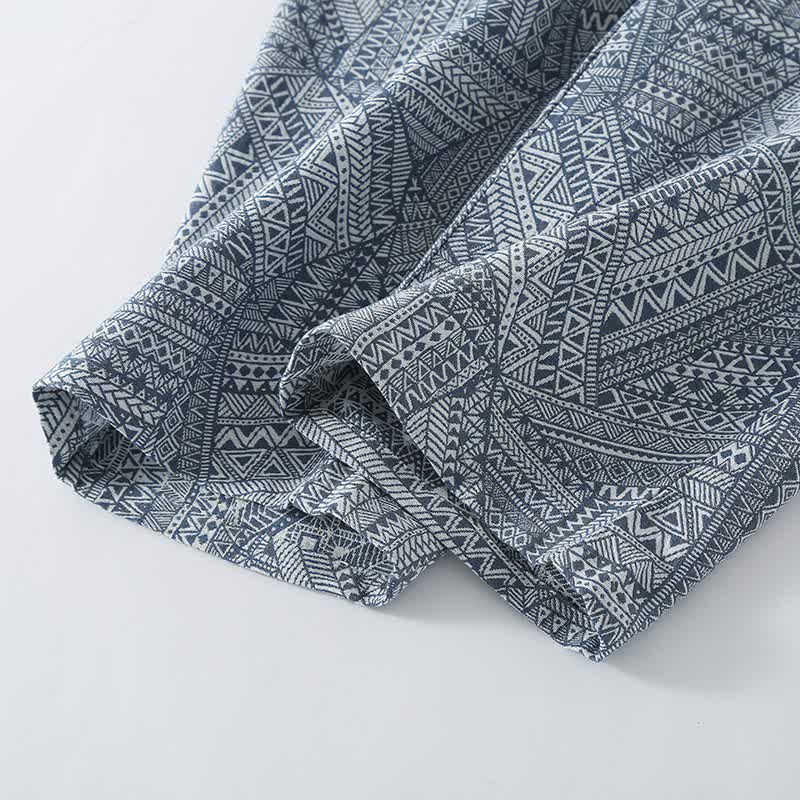 Loungewear-Set aus Baumwollgaze mit geometrischem Muster - image 11