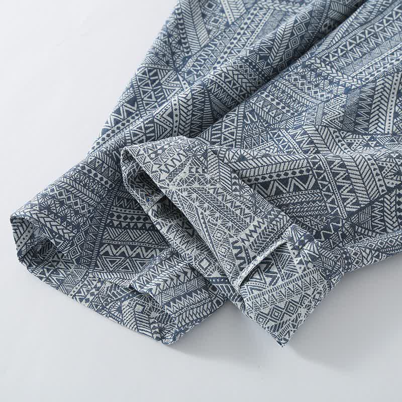 Loungewear-Set aus Baumwollgaze mit geometrischem Muster - image 12