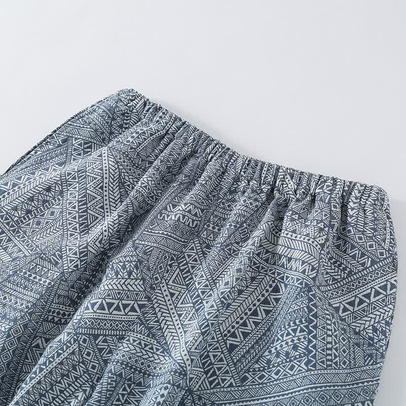 Loungewear-Set aus Baumwollgaze mit geometrischem Muster - image 10