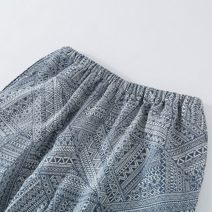 Loungewear-Set aus Baumwollgaze mit geometrischem Muster - image 10