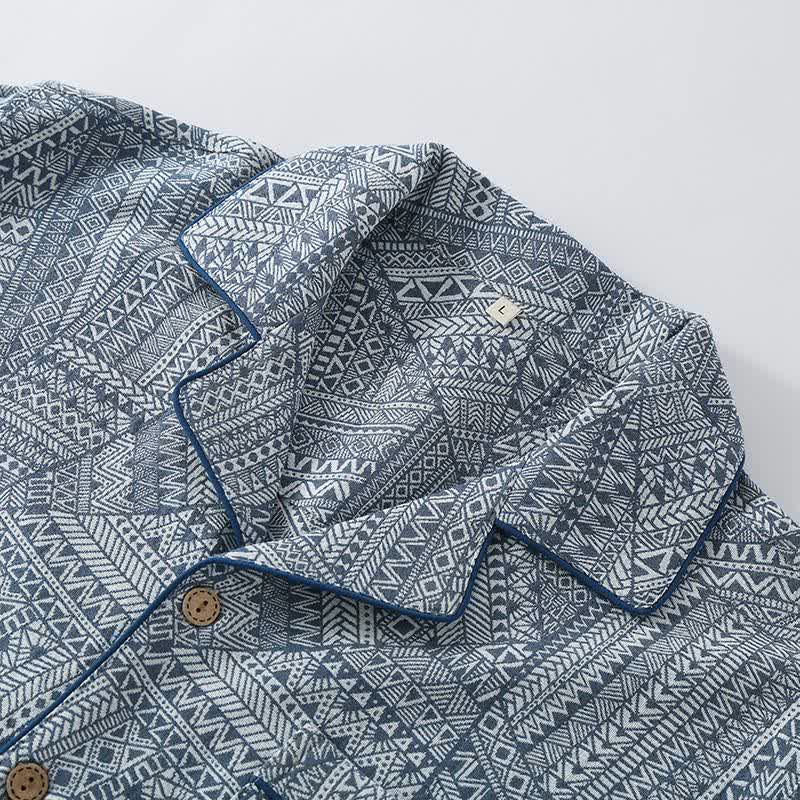 Loungewear-Set aus Baumwollgaze mit geometrischem Muster - image 5