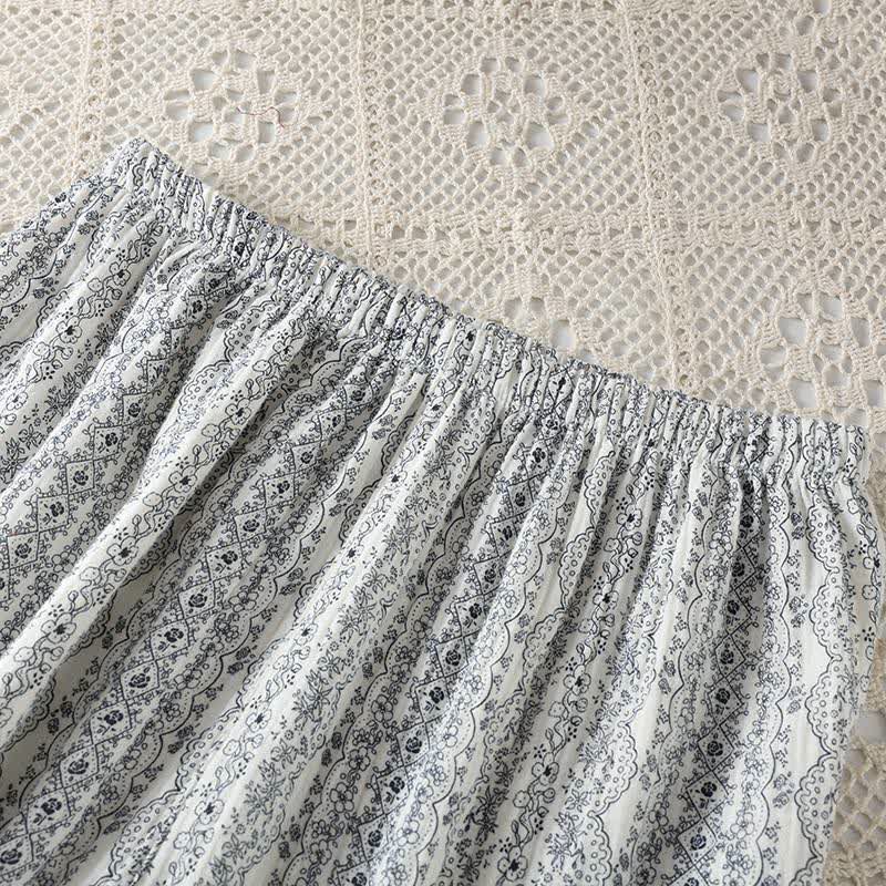 Loungewear-Set aus Baumwolle mit orientalischem Retro-Blumenmuster - image 12