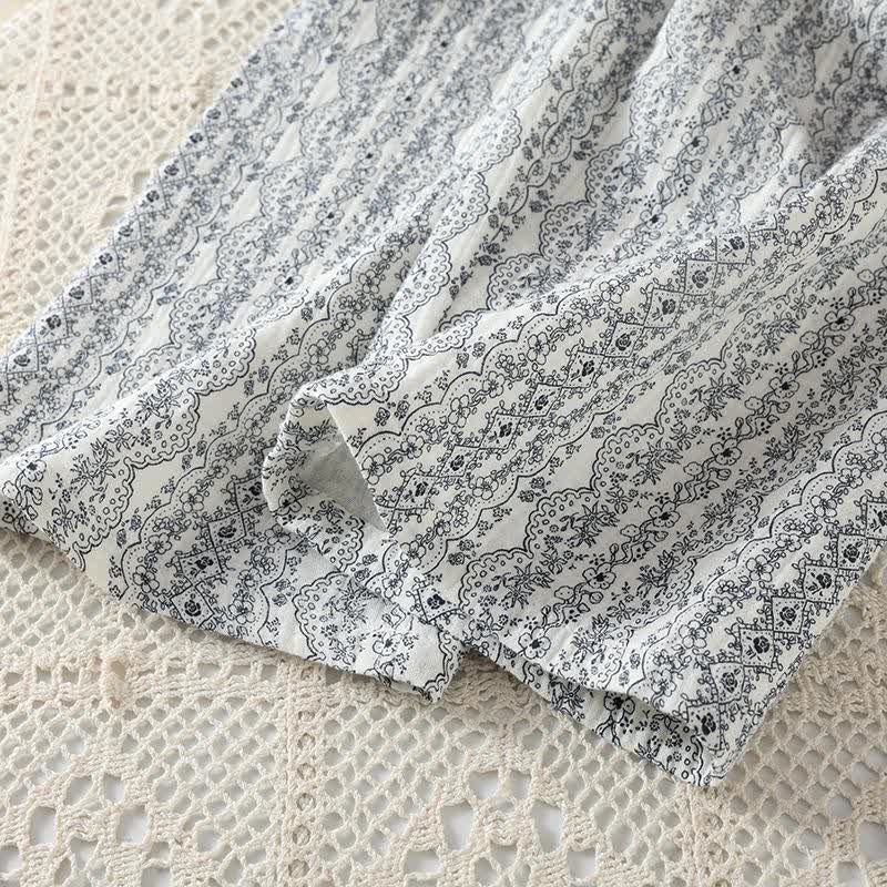 Loungewear-Set aus Baumwolle mit orientalischem Retro-Blumenmuster - image 15