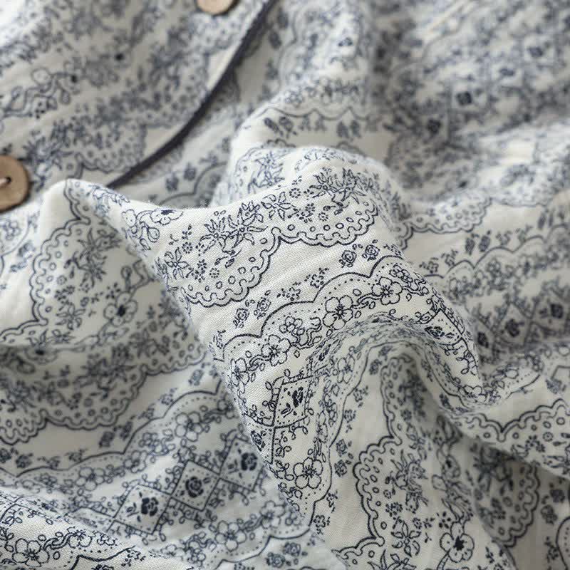 Loungewear-Set aus Baumwolle mit orientalischem Retro-Blumenmuster - image 16