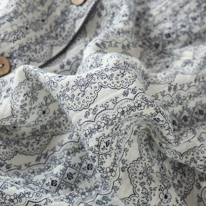 Loungewear-Set aus Baumwolle mit orientalischem Retro-Blumenmuster - image 16