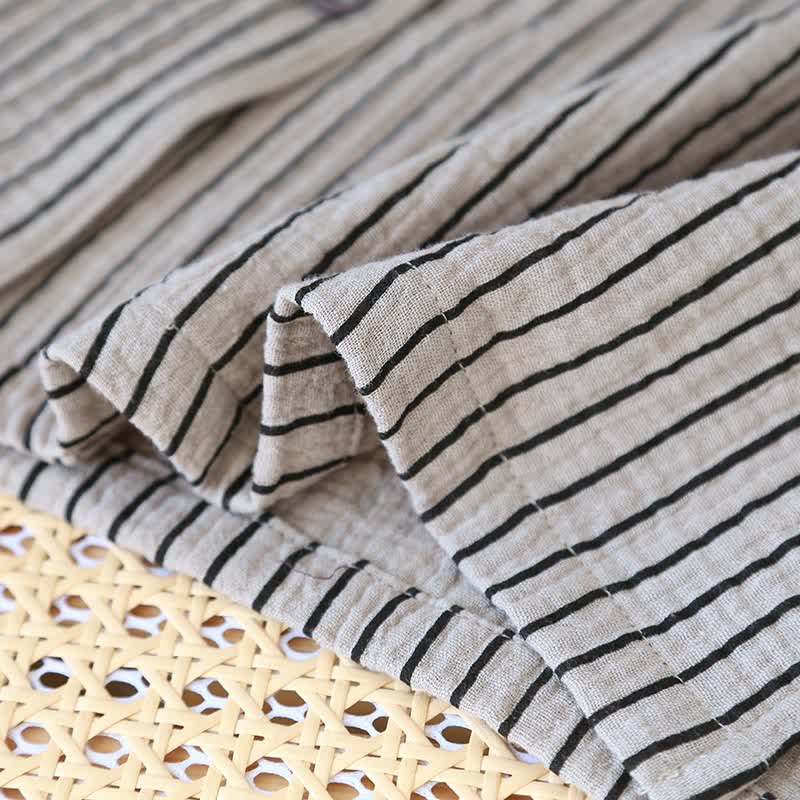 Einfaches Loungewear-Set aus reiner Baumwolle mit Streifen - image 9