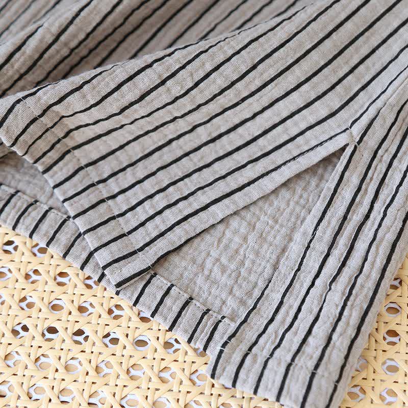 Einfaches Loungewear-Set aus reiner Baumwolle mit Streifen - image 7