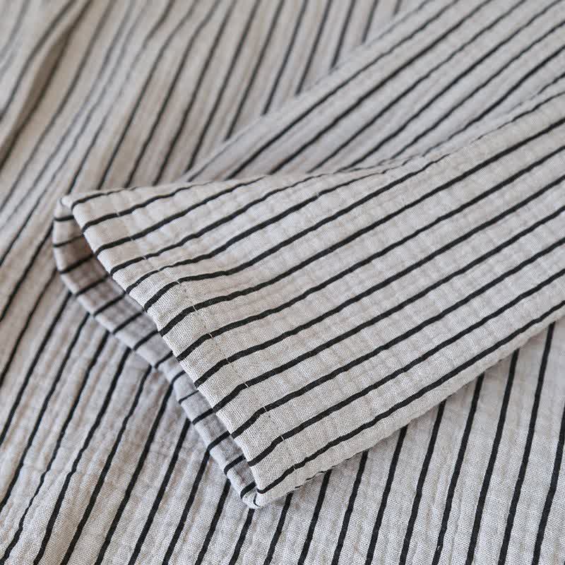 Einfaches Loungewear-Set aus reiner Baumwolle mit Streifen - image 8