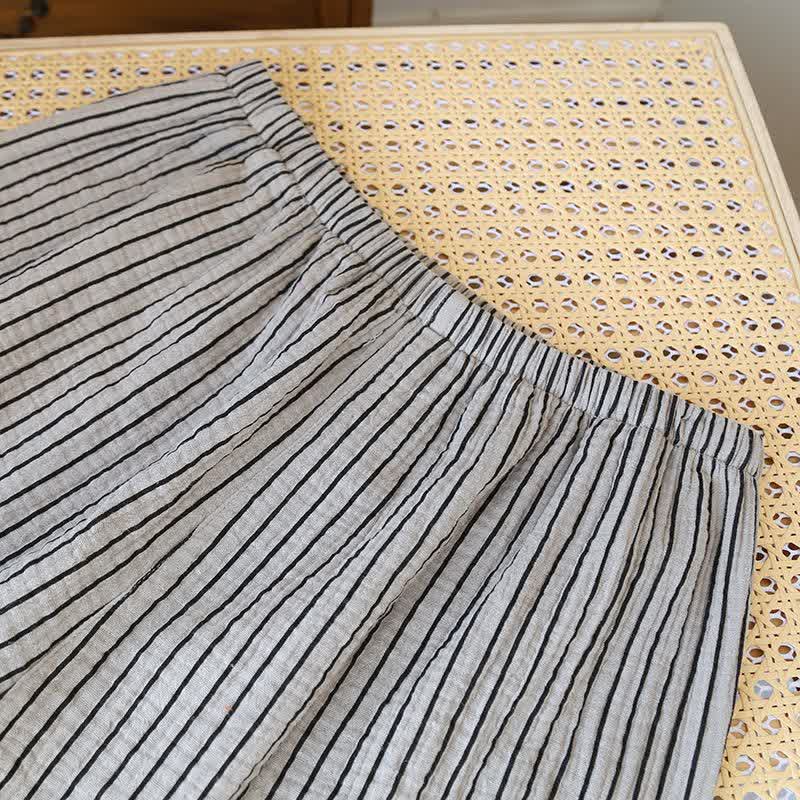 Einfaches Loungewear-Set aus reiner Baumwolle mit Streifen - image 11