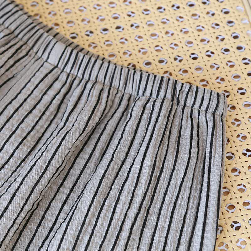 Einfaches Loungewear-Set aus reiner Baumwolle mit Streifen - image 10
