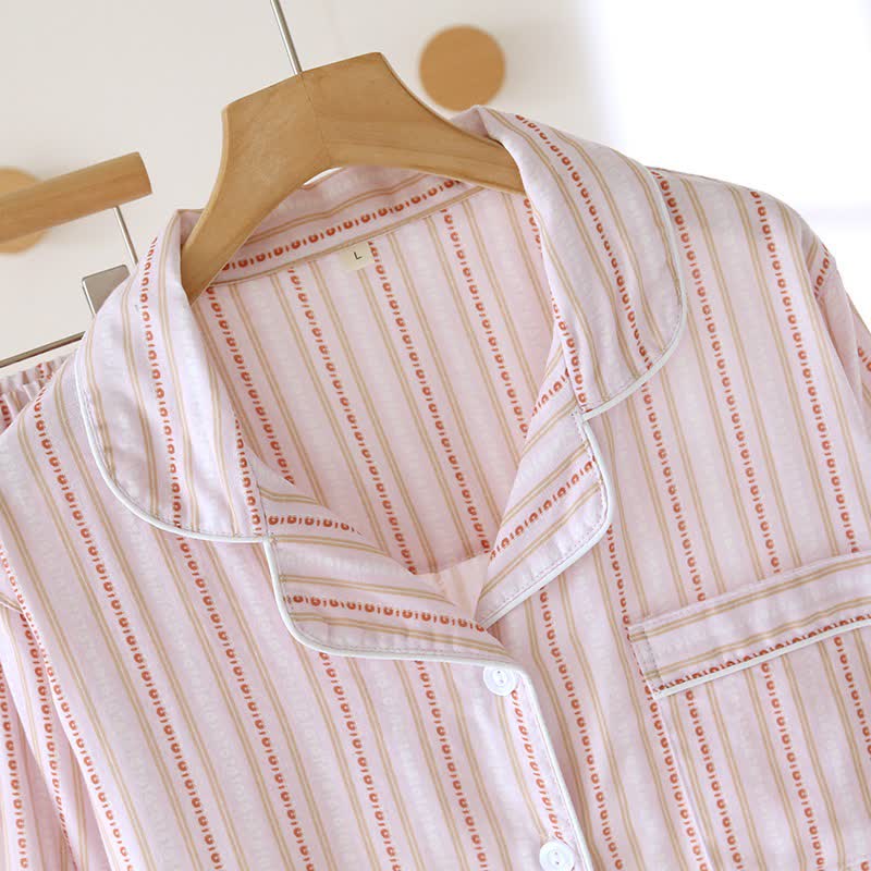 Passendes Loungewear-Set aus gestreifter Baumwollgaze - image 15