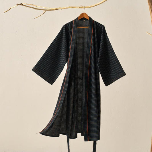 Karierte Kimono-Yukata-Robe aus Bio-Baumwolle - 2XL - image 0