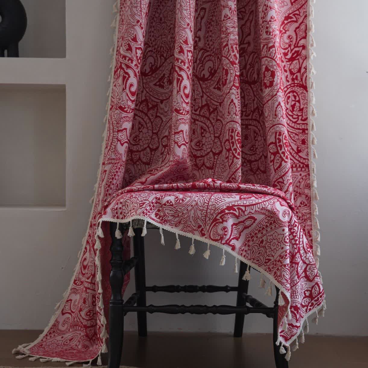Jacquard-Vorhang im Ethno-Stil mit Paisley-Muster - image 2