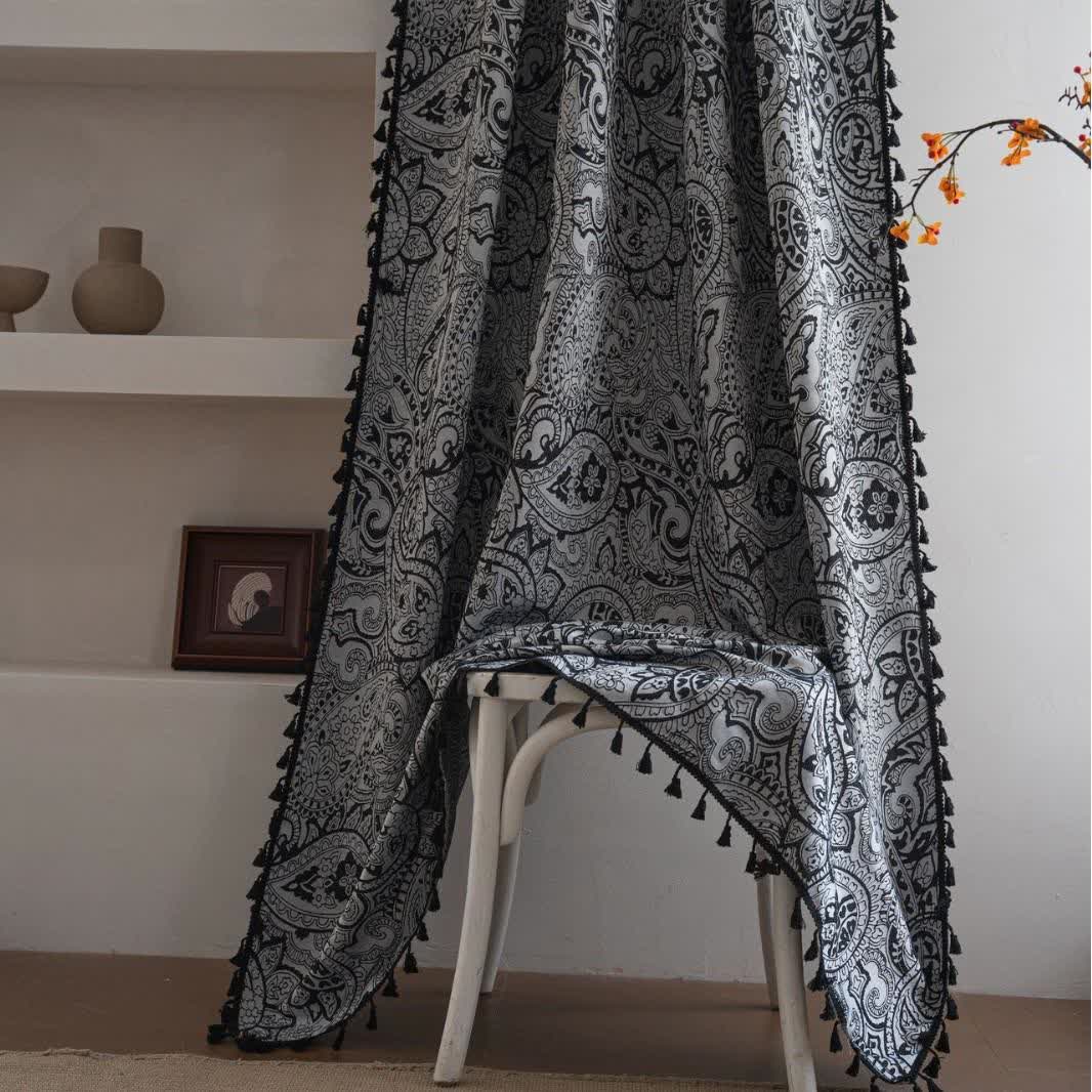 Jacquard-Vorhang im Ethno-Stil mit Paisley-Muster - image 7