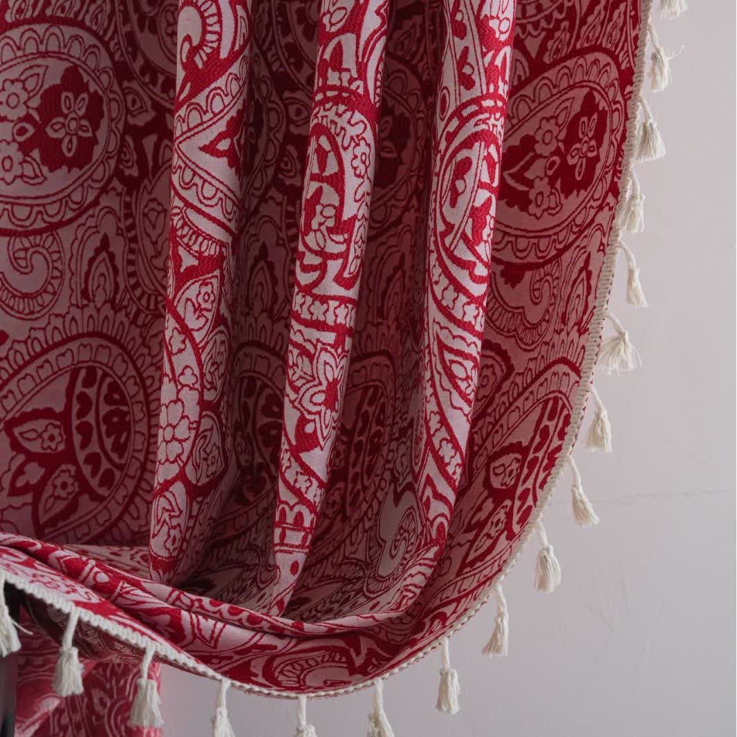 Jacquard-Vorhang im Ethno-Stil mit Paisley-Muster - image 4