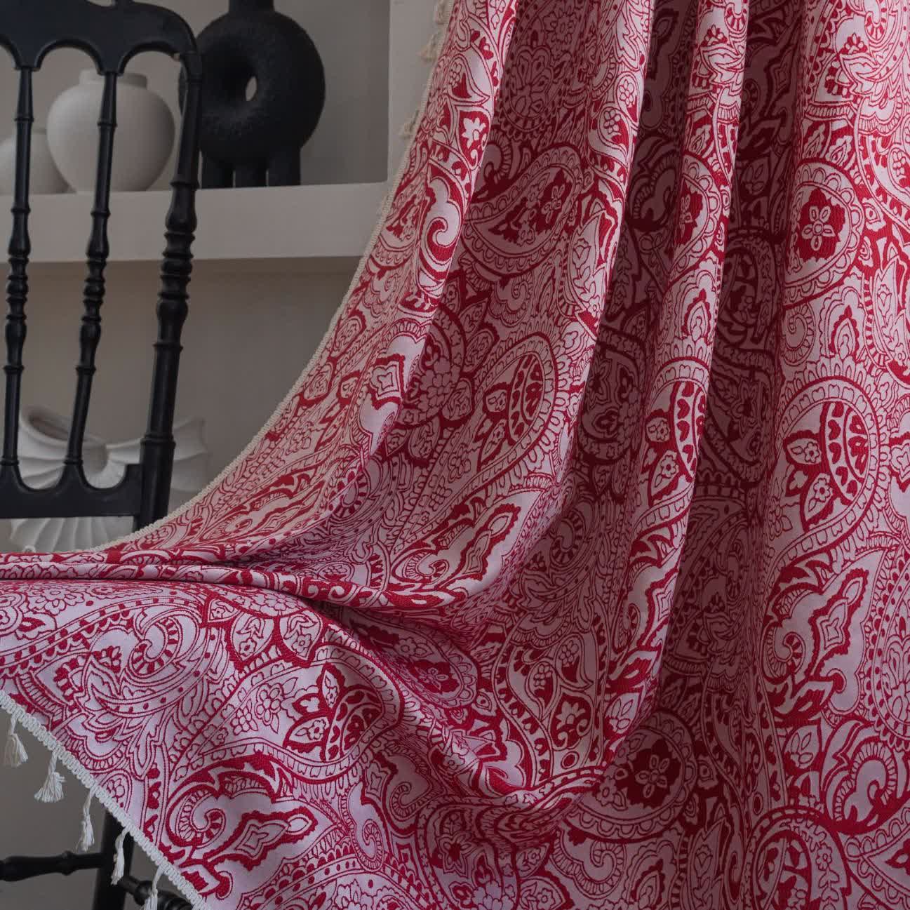 Jacquard-Vorhang im Ethno-Stil mit Paisley-Muster - image 3