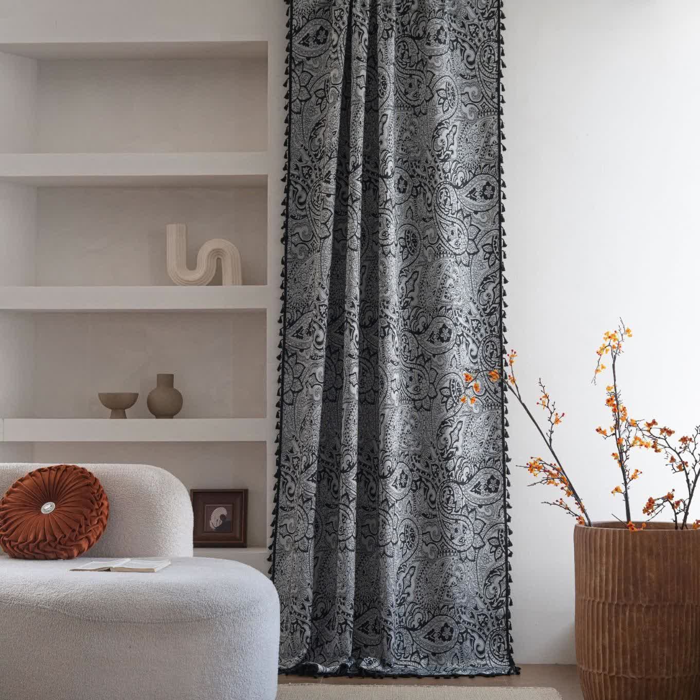 Jacquard-Vorhang im Ethno-Stil mit Paisley-Muster - image 6