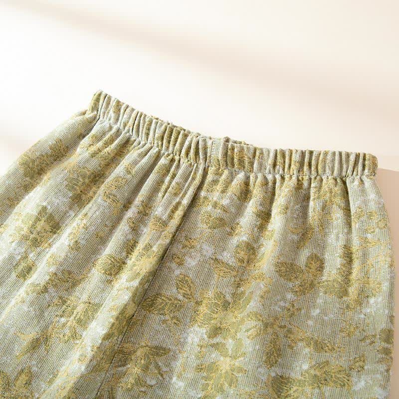 Loungewear-Set aus Baumwollgaze mit pastoralen Blättern - image 10